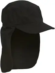 [TOP HEADWEAR] Black Porter Cadet Foreign Legion GI Flap Cap - One Size