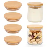 Oui Yogurt Jar Lids Oui Yogurt Bamboo Jar Lids Set Wooden Lids for Oui Yogurt...
