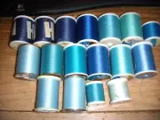 66 SPOOLS blue COATS THREAD MULTI COLOR COTTON / POLYESTER SPOOLS 12,000 yds.