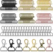 Swivel Clasp Hooks, Anezus 80Pcs Key Chain Clip Hooks, D Ring Clip Lanyard Hardw