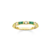 Genuine THOMAS SABO Green And Gold Band Ring