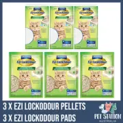 3 x Ezi Lockodour Natural Cat Litter Pellets 2L & 3 x Ezi LockOdour Litter Pads