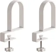 rockible 2Pcs Clamped Bookends for Shelves Adjustable Book Shelf Holders Stoppers for Office, White