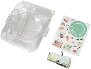 Camera Case Hard Shell Strap Protective Clear Case for Instax Mini 12 with Stickers (Green)