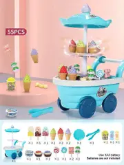 Children's girls play every house ice cream candy ice cream truck, puzzle simulation cart kitchen toy set Blue