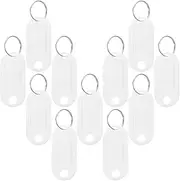 SEWACC 30pcs Plastic Keychain Id Tags Hotel Keychain Labels for Easy Identification Color Coded with Hanging Rings Practical Luggage Label Tags for Travel and Organization