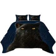 Wild Animal Art Portrait Black Panther Coverlet