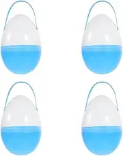HOLIDYOYO 4pcs Large Large Plastic Easter Eggs 10-Inch Clear -Shaped Buckets with Handles, Fillable Easter Eggs For Easter Egg Hunt, Easter Hunt