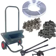 Heavy Duty Metal Strap+300 Clip+Corner Guard+Tool+Trolley for Cargo Strapping