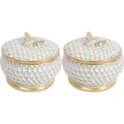 2x LVD Bee Trinket Storage Box Decorative Home Decor Ornament Statue 13x10cm