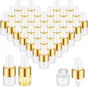 100Pcs Mini Glass Dropper Bottle Bulk Clear Essential Oil Dropper Bottles Small Glass Dropping Sample Containers 1 Ml