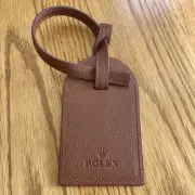 New ROLEX Leather Luggage/Golf Bag Tag - Brown
