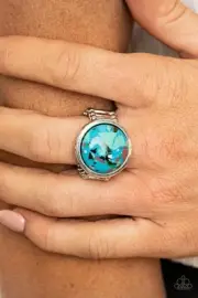 Paparazzi Marble Mosaic BLUE Ring!