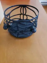 Gold Canyon Halloween Black Spider Web Candle Holder