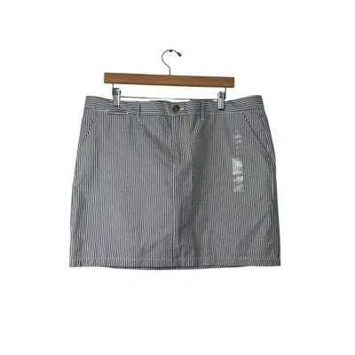 Gap Womens Skirt Gray Stripe Seersucker Mini Straight Pencil Coastal Preppy 16