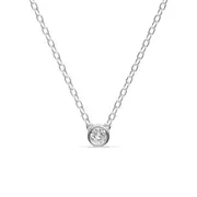 Bevilles Bezel Pendant Necklace with 0.10ct of Laboratory Grown Diamonds in Sterling Silver and