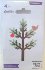 RETIRED BRAND NEW SPRING TREE 4 Piece Die Set Crafters Companion Folk Christmas