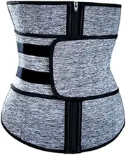 [COLLBATH] Rubber Cor Waist Slimming Belt for Women Zipper Sports Waist Strap S Black Elastic and Breathable Design for Enhanced Fat Burning and Support During Exercise