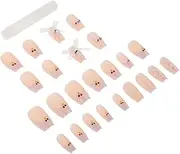 1 Set Square Plastic Nails Tip French Tip Fake Nails Berry False Nails Full Cover Fake Nails Press Nails for Manicures Nails Decors