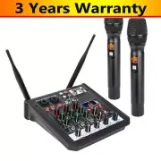 RK-211 Mixer Sound Card Micro 4-Channel Mixing Console with Wireless Microphones