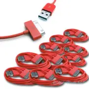 10 PCS USB SYNC DATA POWER CHARGER CABLE NEW IPAD IPHONE IPOD CLASSIC TOUCH RED
