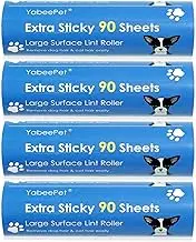 4-Pack Large Lint Roller Refills, 6.3''/16cm Giant Pet Hair Remover Roller for Pet Dog Cat Hair, Clothes&Furniture Cleaning, 90 Sheets per Roll (360 Sheets)