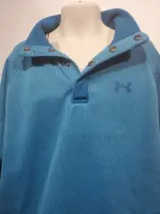 Boys Kids Youth UNDER ARMOUR STORM Snap Pullover shirt Large Long Sleeve Teal