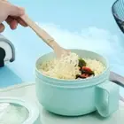 850ml Breakfast Cup Wheat Straw Porridge Bowl Portable Lunch Box Microwave