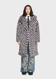 Dressed For Nothing Checkered Coat