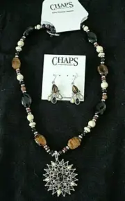 CHAPS necklace with semi precious stones and matching earrings