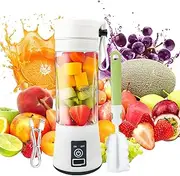 Suevut Portable Electric Blender, Mini Smoothies and Juice Blender, 380ml, 6 Stainless Steel Blenders, USB Rechargeable for Crushed Ice and Baby Food, Portable Blender with Brush