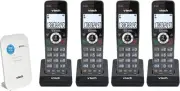 VTech Executive Cordless Bundle - NBN Ready Phone System - 4 handsets - Black