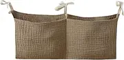 Crib Storage Caddy,Portable Crib Organizer Diaper Nursery Bedside Bag - Multiple-Use Organizing Bag Cotton Baby Bedding for Dormitory & Chair