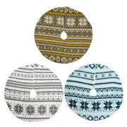 46cm Mini Christmas Tree Skirt Snowflake Ornament Knitting Floor Mat Cover Xmas