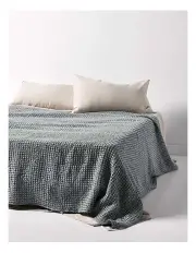 [Aura Home] Waffle Bed Cover in Dusty Blue