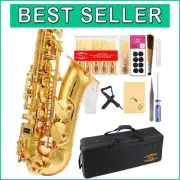 High-Quality E Flat Alto Saxophone in Gold with Essential Accessories Pack