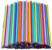 1000 Pcs Colorful Plastic Long Disposable Drinking Straws