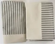 Set Of 2 Studio McGee Blackout Woven Strip Border Blackout Curtains 50”x84”