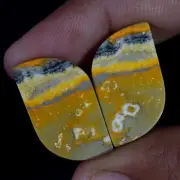 Natural BumbleBee Jasper Matched Pair 29.00 Cts. Cabochon Gemstone For Pendant