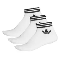 在飛比找PChome24h購物優惠-adidas 襪子 Trefoil Ankle １白 黑 白