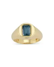 Alberto Amati 14K Yellow Gold London Blue Topaz Signet Ring