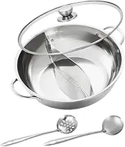 SHOWERORO 1 Set Stainless Steel Mandarin Duck Pot Trifle Stock Pot Stove Oven Pressure Cooker Large Multi Cooker Camping Stove Rocket Stove Steamer for Cooking Fryers Silver