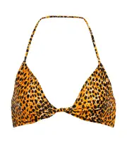 [Ganni] Ganni Leopard print halterneck bikini top AU 14 neutrals