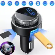 Black Car FM Transmitter LCD Car Cigarette Lighter Wireless Bluetooth 5.0