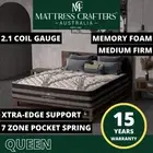 MC 2.1 QUEEN Size Bed Mattress Euro Top Pocket Spring 7 Zone Memory Foam 30cm