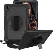 [FIEWESEY] for Nokia T20 Tablet Case,Heavy-Duty Shockproof Kids Friendly Hybrid Rugged Protective Case for Nokia T21/TCL Tab Pro 5G(Model: 9198S)/VASTKING KingPad M10 10.36 inch Tablet (Black/Black)