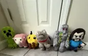 MINECRAFT MOVIE FULL PLUSH SET OF STEVE/DENNIS /BEE/CREEPER/SHEEP/GOLEM