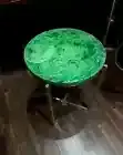 Real malachite stone end table top, green marble living room side table decor
