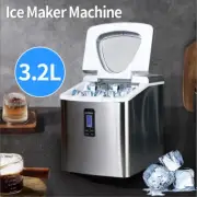 Miraklass Ice Maker Machine Stainless Steel 3.2L Portable Countertop Design New