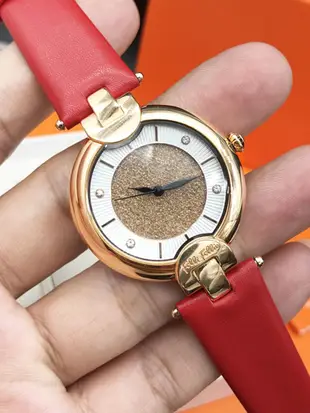 手錶帶 新款FOLLI FOLLIE芙麗手錶皮帶玫瑰金時尚轉珠簡約石英錶防水女錶